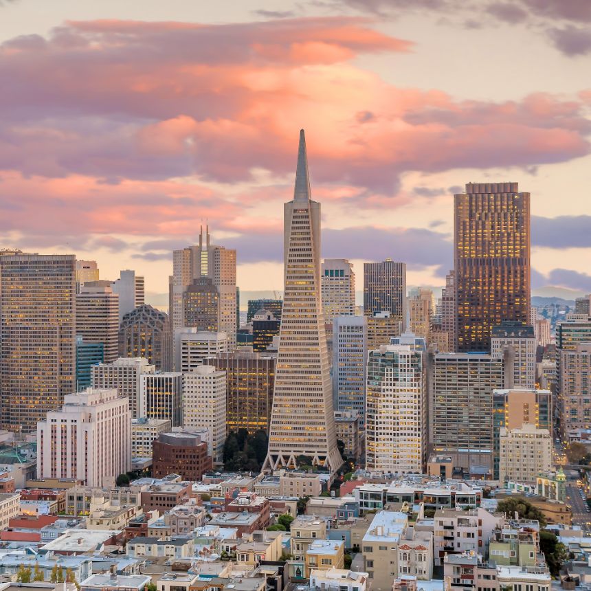 tall buildings in a big city