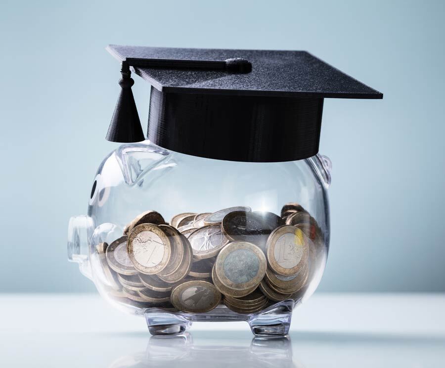 Piggy Bank with a mortarboard cap