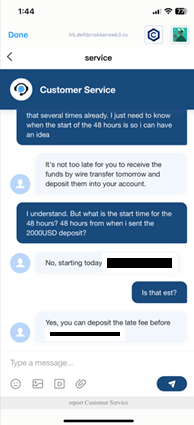 Customer Service Page – https://h5.defibrrokkerweb3.cc/